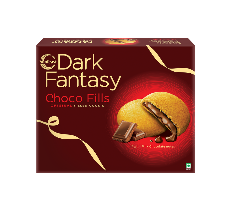 Sunfeast Dark Fantasy Choco Fills, Original Filled Cookies with Choco Crème