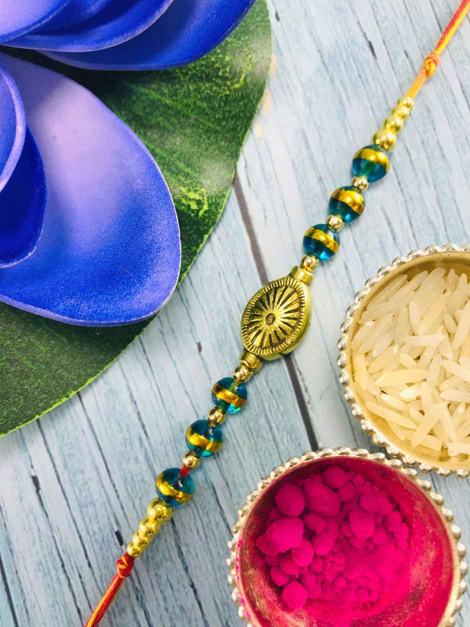 Turquoise Gold Ring Rakhi | Stylish Rakhi | Gullak
