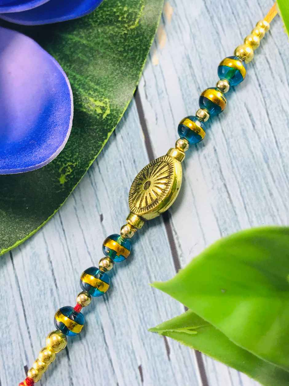 Turquoise Gold Ring Rakhi | Stylish Rakhi | Gullak