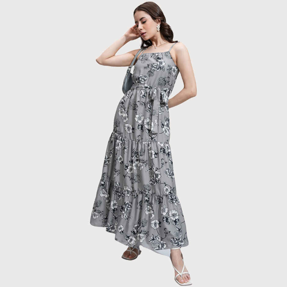 Tokyo Talkies Women's Printed Maxi Dress | Grey - M