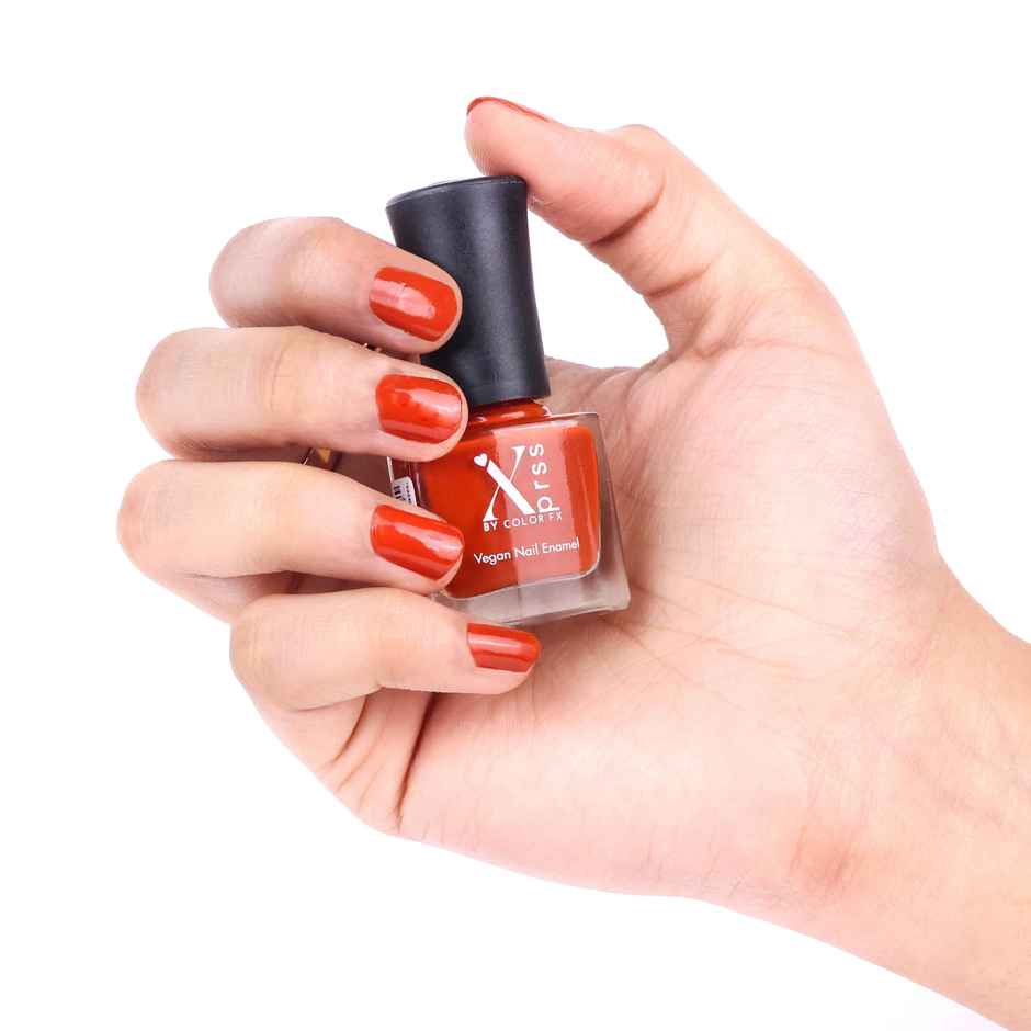Color Fx Xprss Rust Orange Glossy Nail Polish, Long Lasting Nail Paint, 305