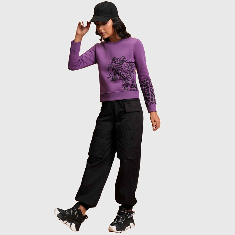 Tokyo Talkies Women's High-Rise Cotton Cargos | Black - 34