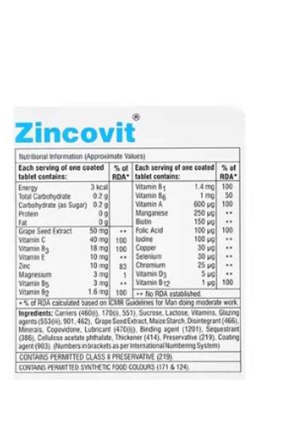 Zincovit Tablet