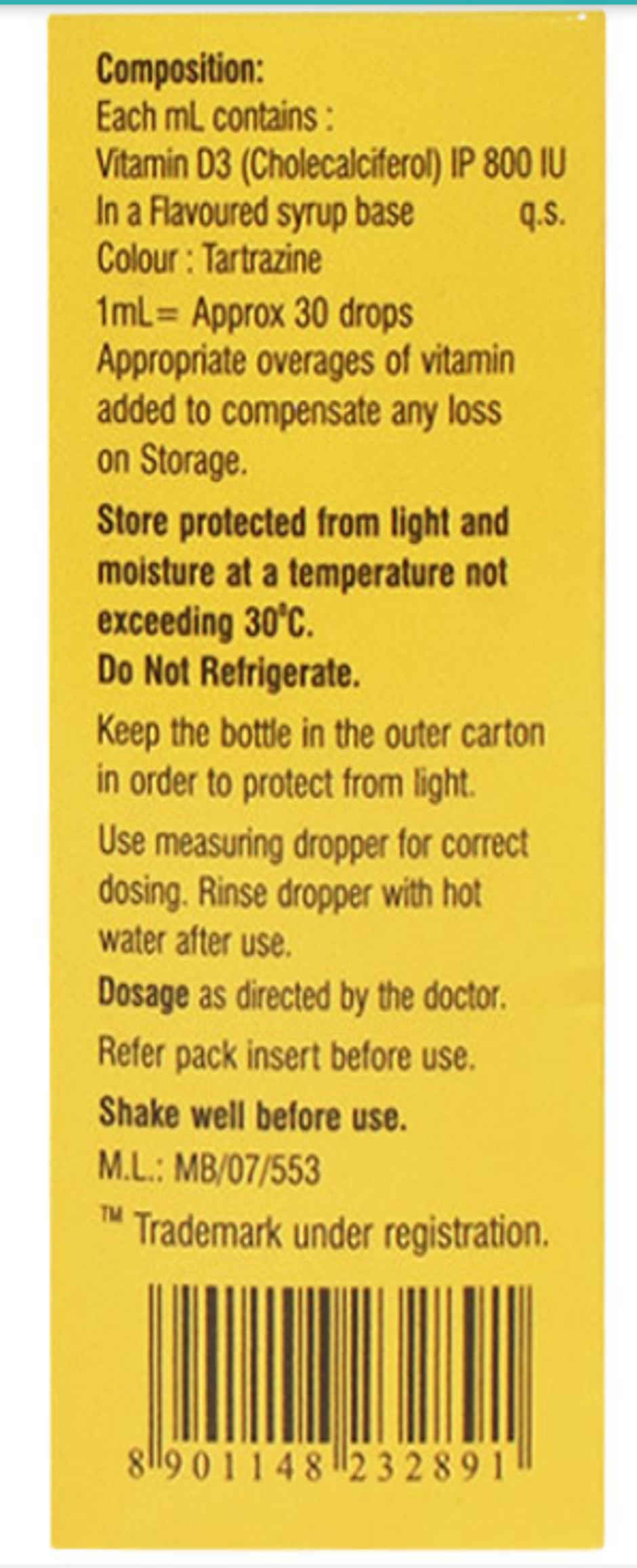 Kidrich-D3 Nano 800IU/ml Vitamin D3 Oral Drop