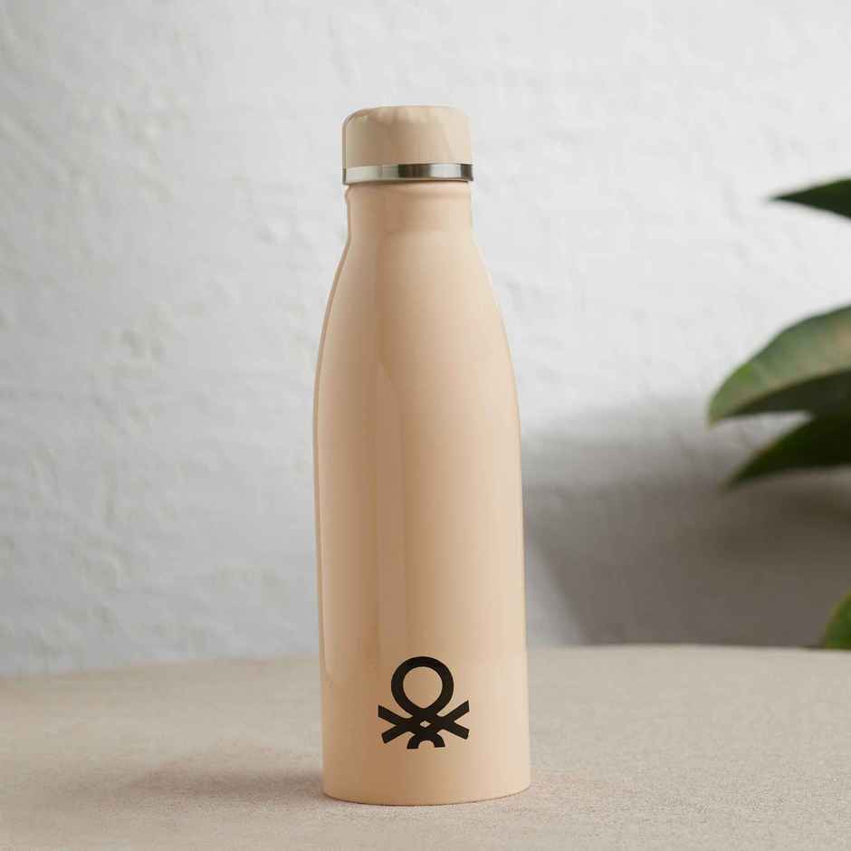 United Colors of Benetton Stainless Steel Water Bottle Single Wall Leakproof BPA Free Blush