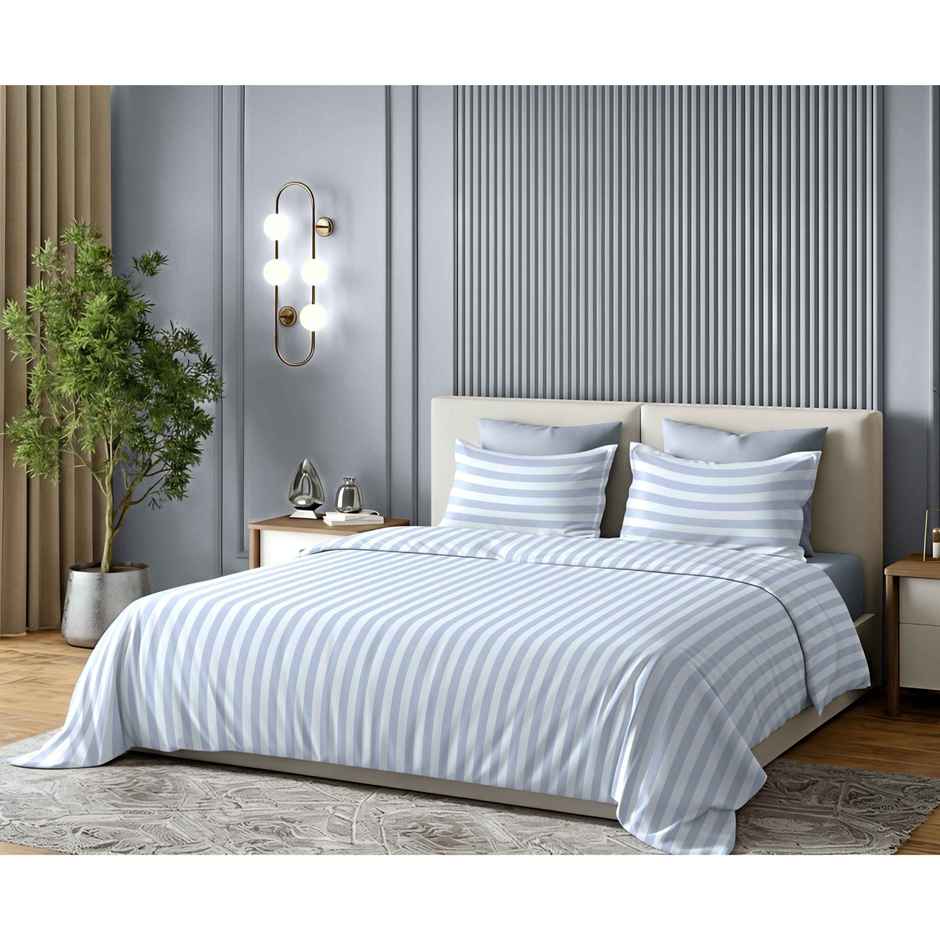Dream Living Stripe King Bedsheet Set |275 x 275 cm| With 2 Pillow Covers