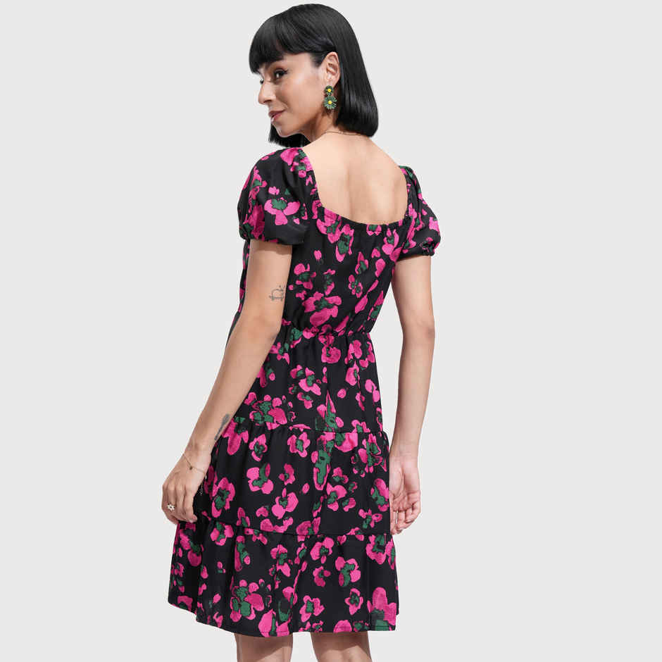 Tokyo Talkies Women's Floral Mini Dress | Black - XL