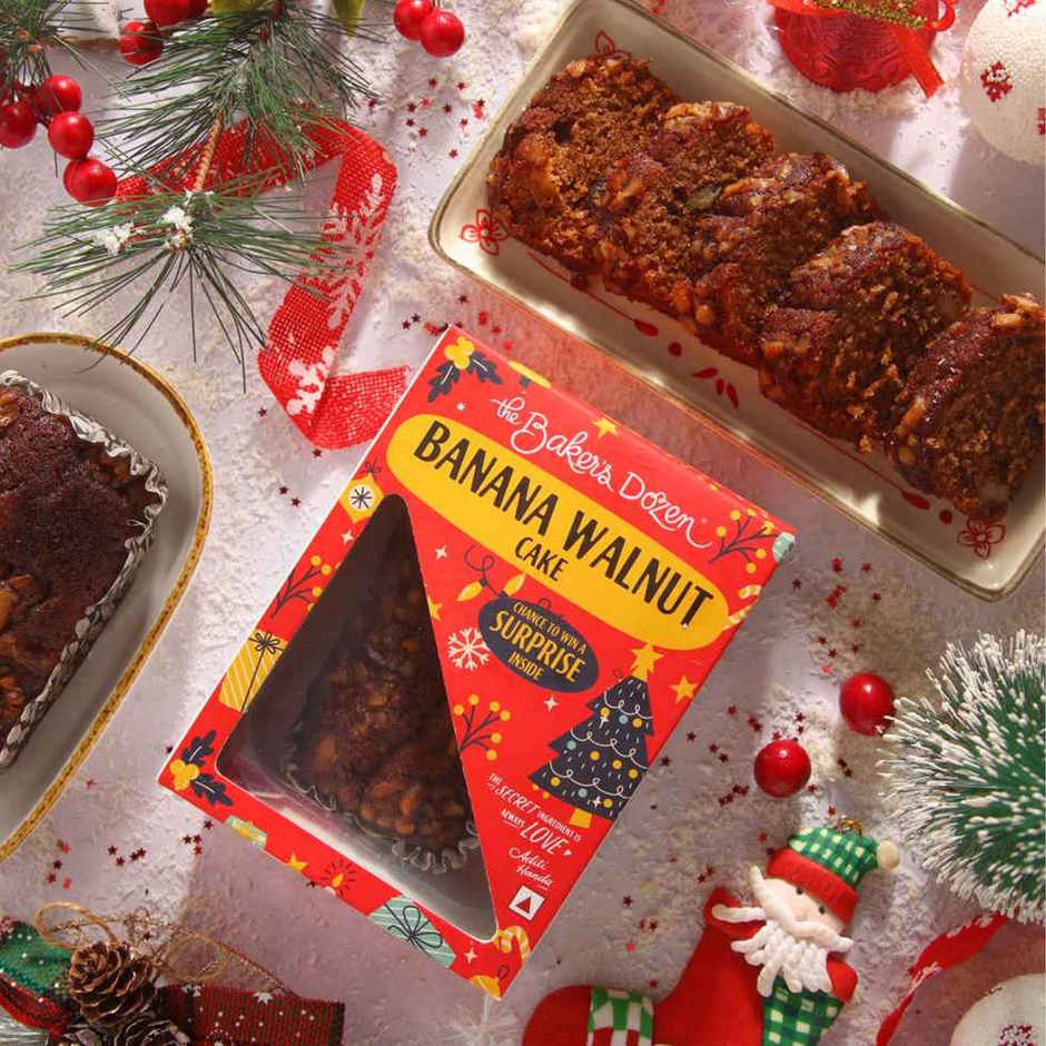 The Baker'S Dozen Wholewheat Banana Walnut Cake (150g) & The Baker'S Dozen Zero Maida Butter Garlic Toast Baked Snack No Palm Oil No Preservatives 100% Wholewheat (90g) Combo