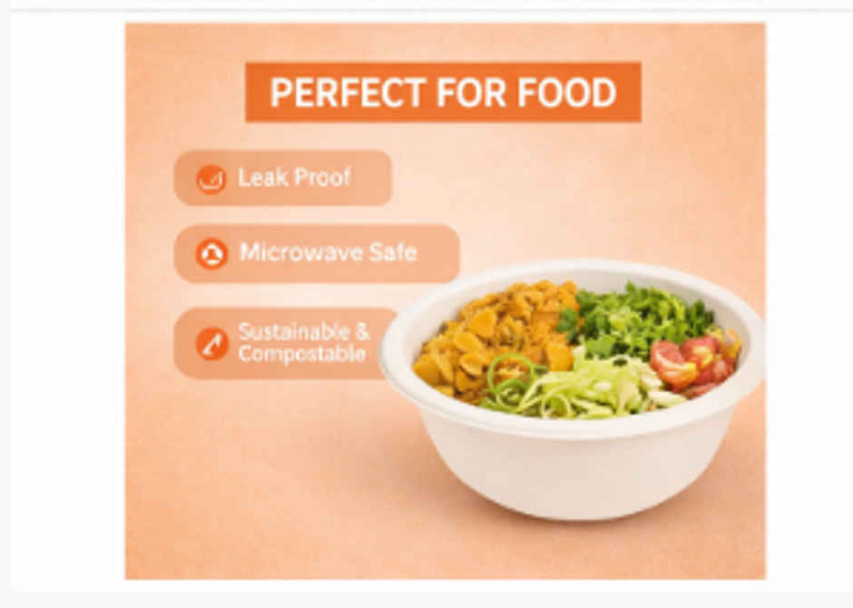 Ezee Disposable Bagasse Bowl | Round | 180 ml