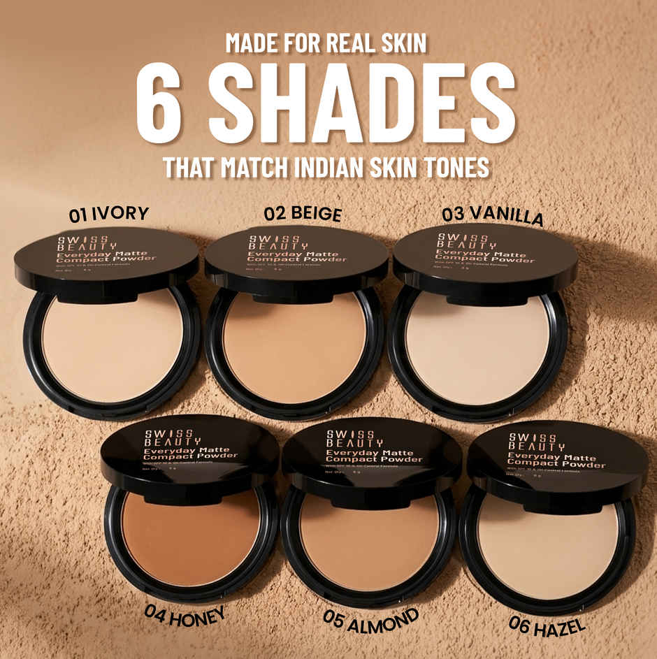 Swiss Beauty Everyday Matte Compact - 4 Honey