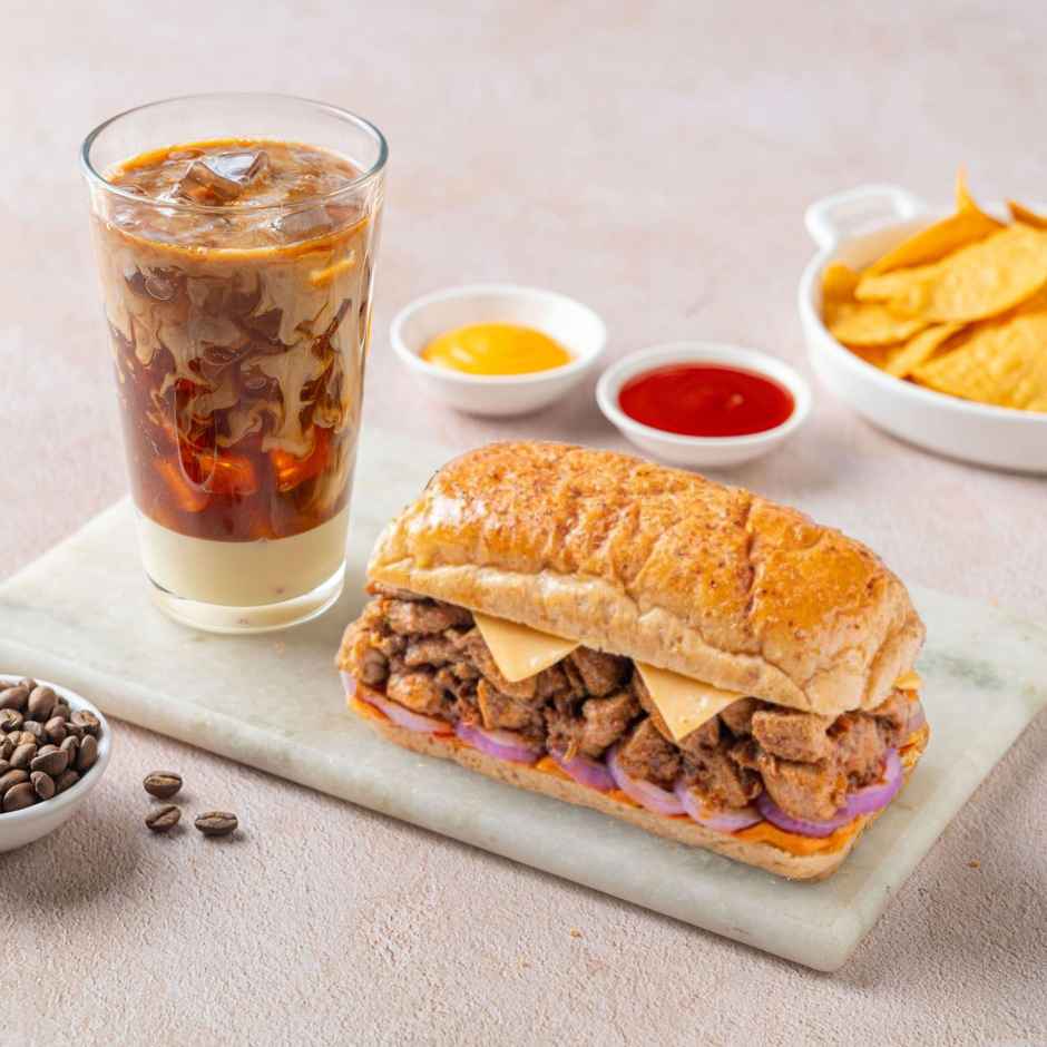 Paneer Tikka Sandwich & Vietnamese Cold Coffee Combo