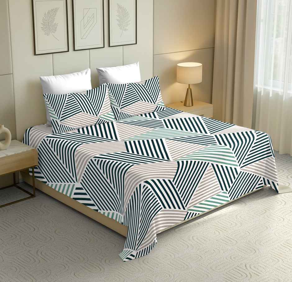 Dream Living 115 GSM Double Bedsheet Set |220 x 250 cm| With 2 Pillow Covers