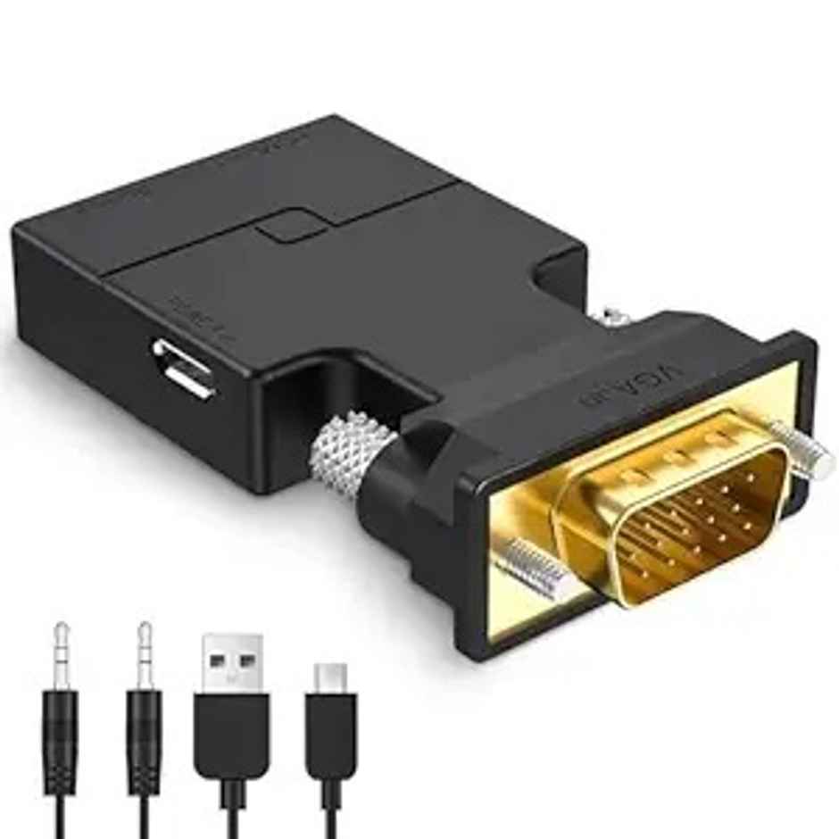 Sounce VGA to HDMI Converter with Audio,(PC VGA Source Output to TV/Monitor with HDMI Connector), Active Male VGA in Female HDMI 1080p Video Dongle adaptador for Computer,Laptop,Projector
