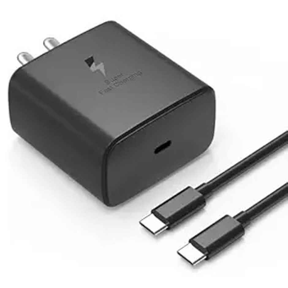Sounce 45W Type-C Travel Adapter & USB-C Cable | Super Fast PD Charger for Samsung Galaxy | Black