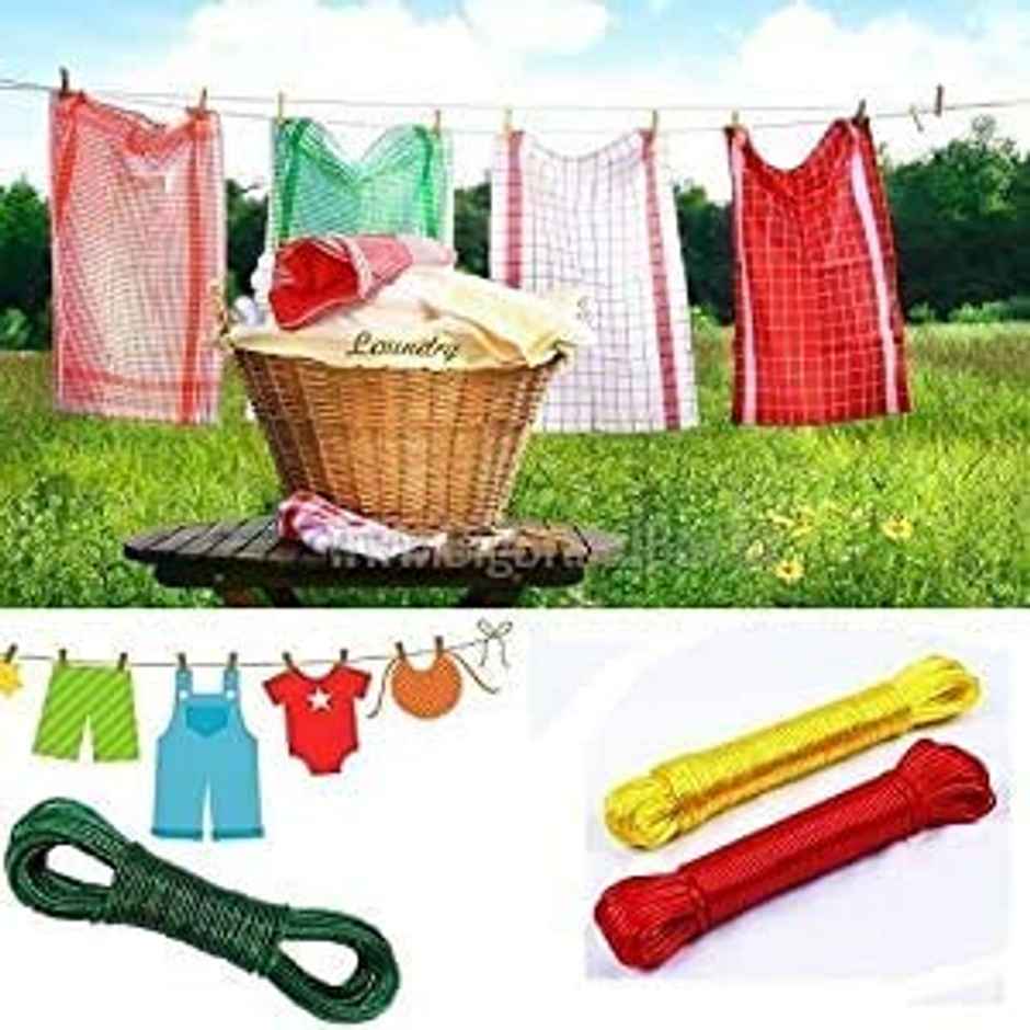 Soham Housewares Cloth Hanging Rope For Both Indoor And Outdoor Purpose- 15 m (Colour May Vary)