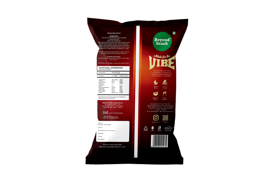 Beyond Snack Vibe - Long Banana Chips - Masala Mingle