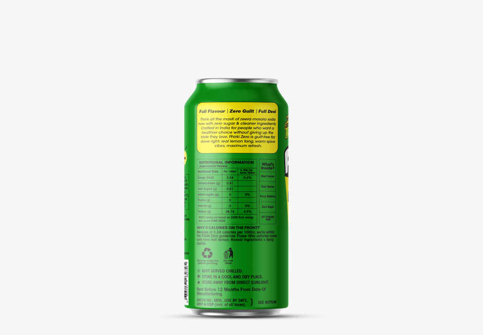 Phirki Zero India's First Zero Calorie Zeera Masala Soda