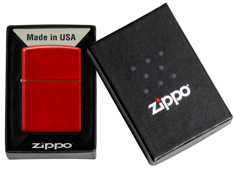 Zippo Classic Metallic Red Windproof Pocket Lighter