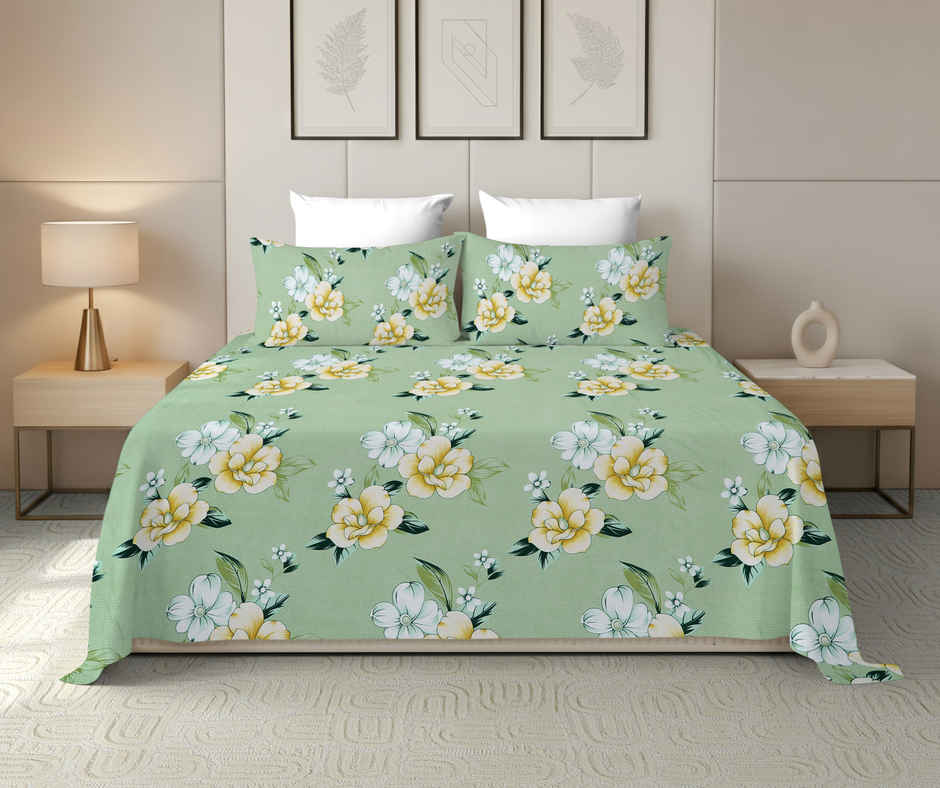 Dream Living 115 GSM Double Bedsheet Set |220 x 250 cm| With 2 Pillow Covers