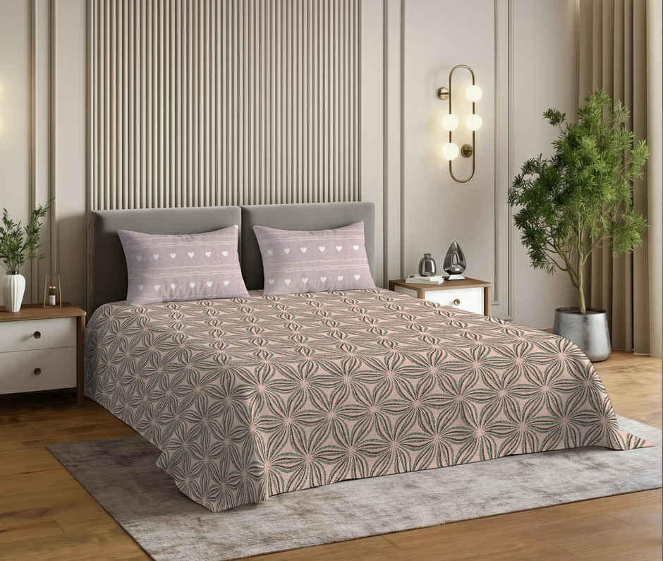 Dream Living 135 GSM King Bedsheet Set |275 x 275 cm| With 2 Pillow Covers