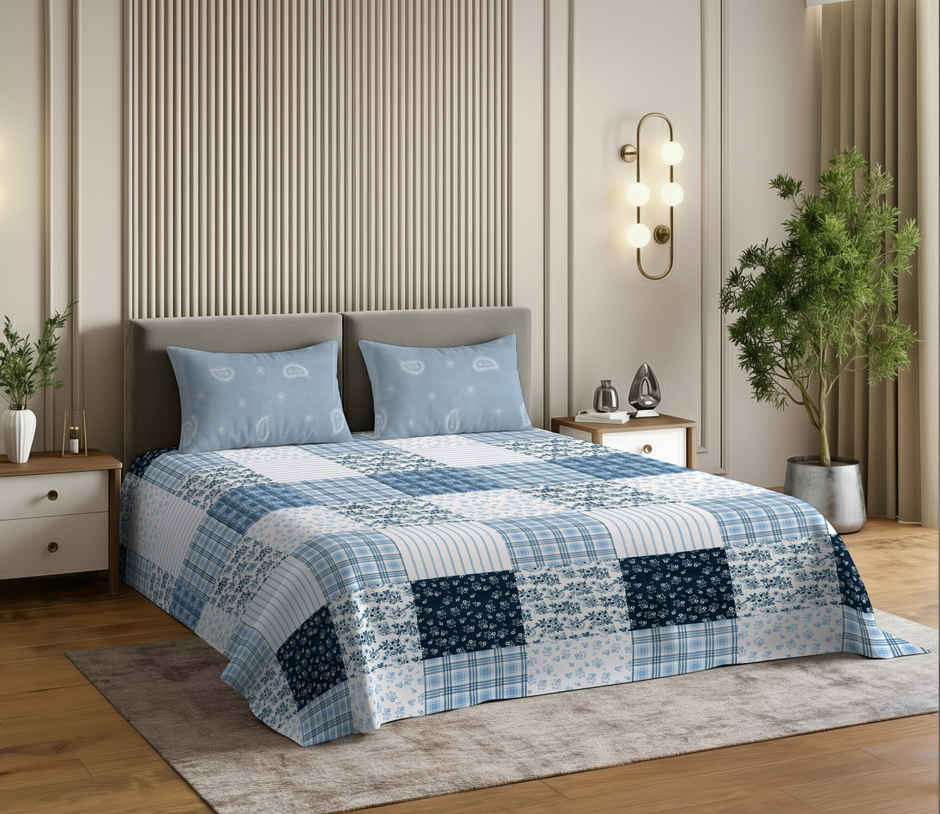 Dream Living 135 GSM King Bedsheet Set |275 x 275 cm| With 2 Pillow Covers