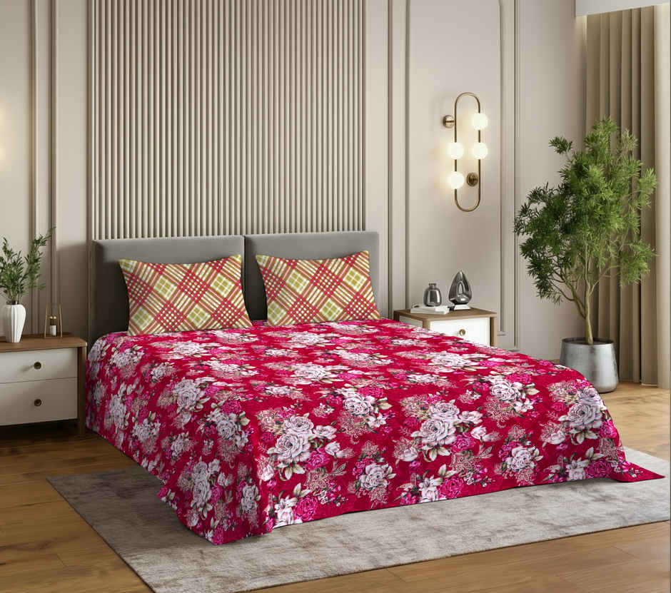 Dream Living 135 GSM King Bedsheet Set |275 x 275 cm| With 2 Pillow Covers