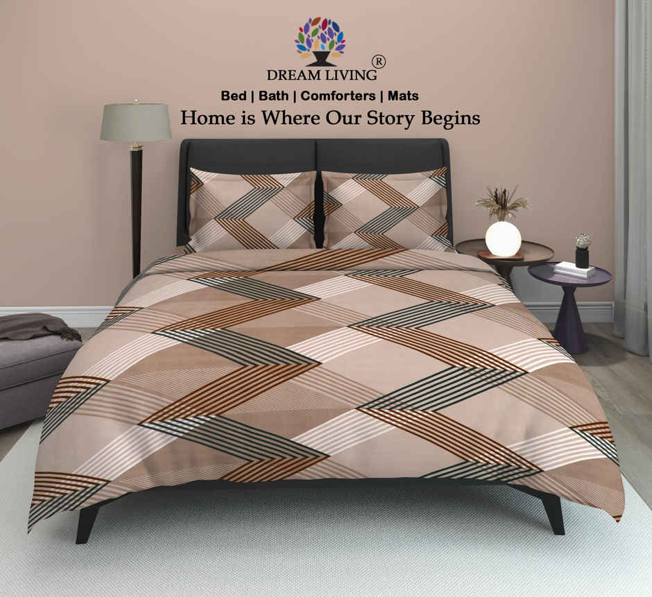 Dream Living 135 GSM Double Bedsheet Set |220 x 250 cm| With 2 Pillow Covers