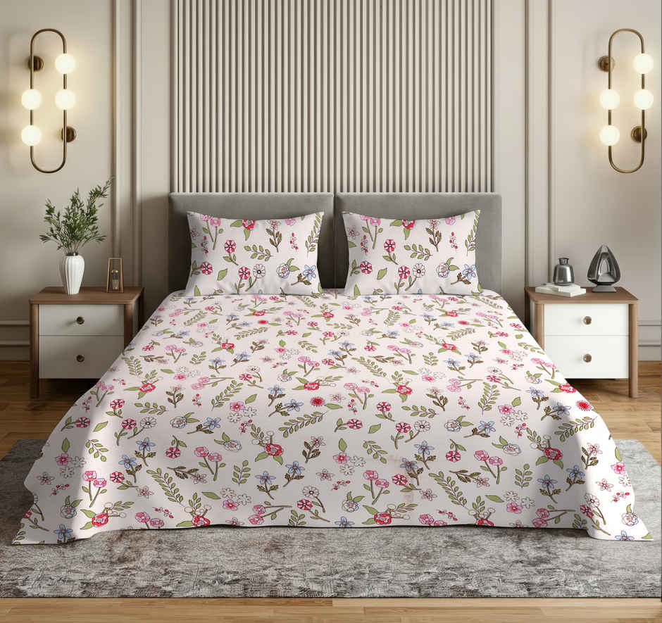 Dream Living 135 GSM King Bedsheet Set |275 x 275 cm| With 2 Pillow Covers