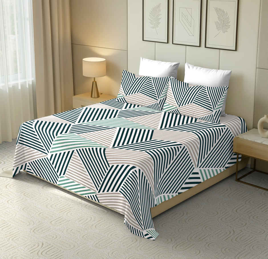 Dream Living 115 GSM Double Bedsheet Set |220 x 250 cm| With 2 Pillow Covers