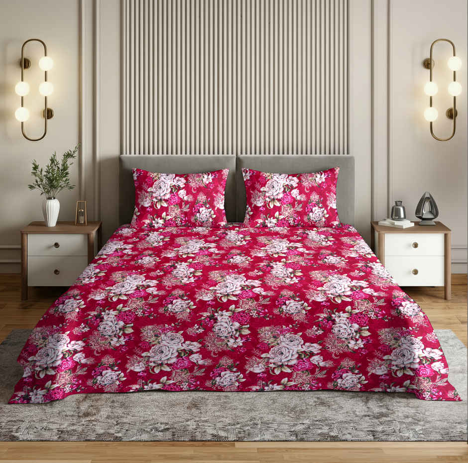 Dream Living 135 GSM King Bedsheet Set |275 x 275 cm| With 2 Pillow Covers