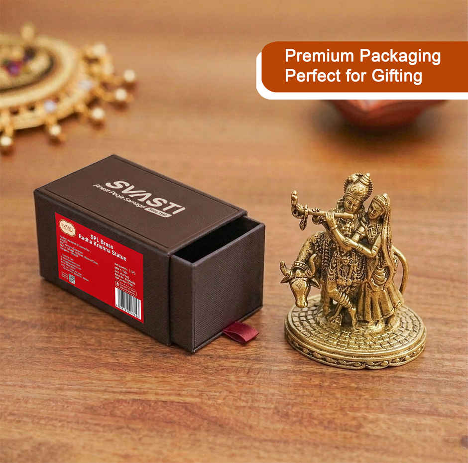 Special Brass Radha Krishna Statue | Svasti