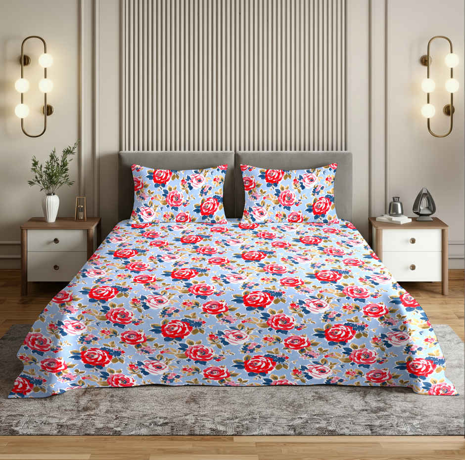 Dream Living 135 GSM King Bedsheet Set |275 x 275 cm| With 2 Pillow Covers