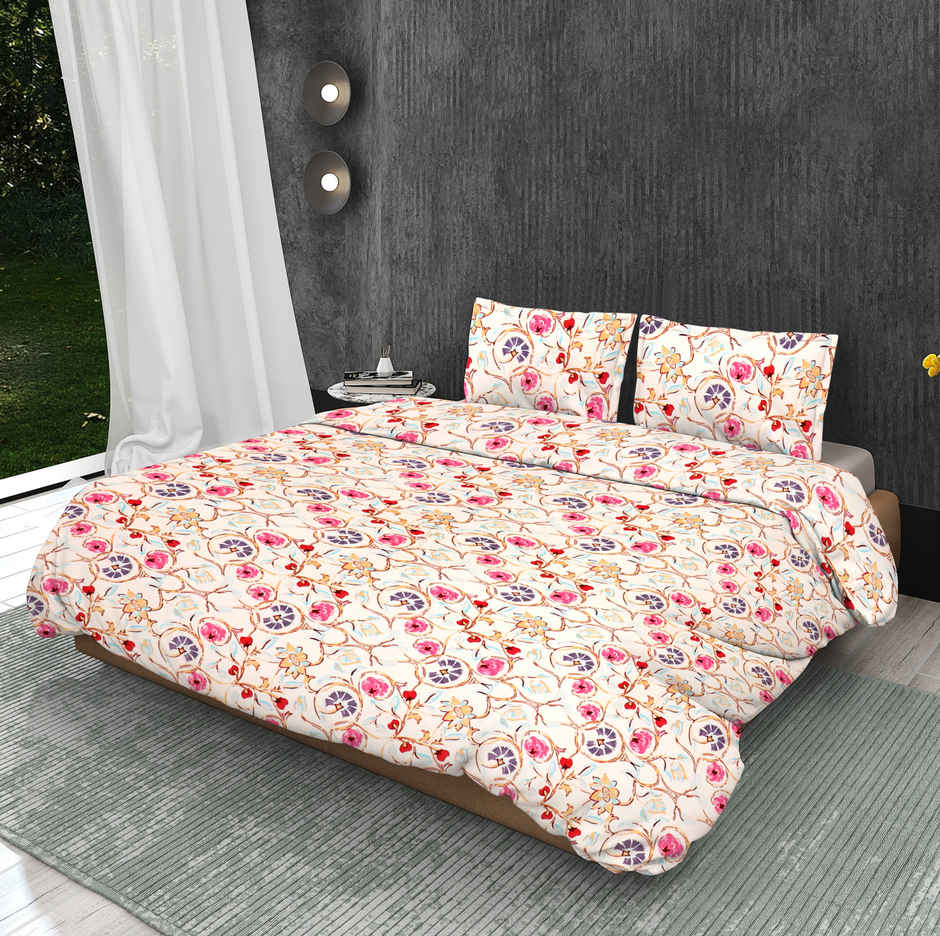 Dream Living 115 GSM Double Bedsheet Set |220 x 250 cm| With 2 Pillow Covers