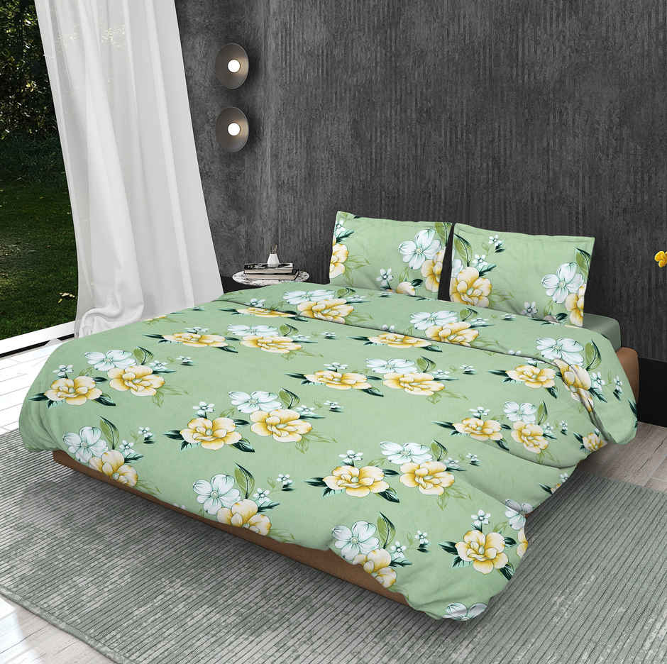 Dream Living 115 GSM Double Bedsheet Set |220 x 250 cm| With 2 Pillow Covers
