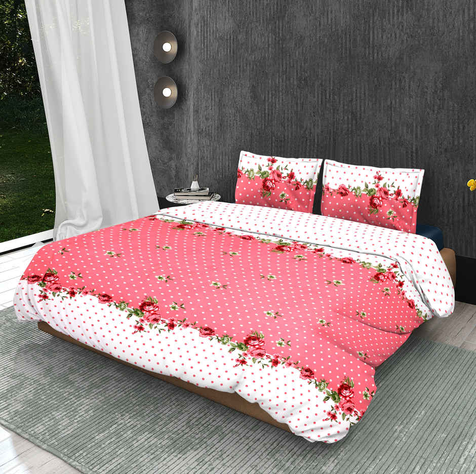 Dream Living 115 GSM Double Bedsheet Set |220 x 250 cm| With 2 Pillow Covers