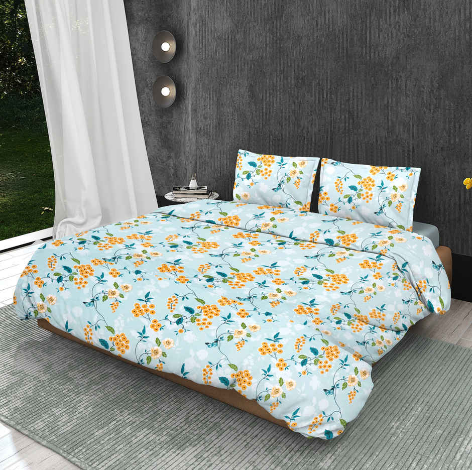 Dream Living 115 GSM Double Bedsheet Set |220 x 250 cm| With 2 Pillow Covers