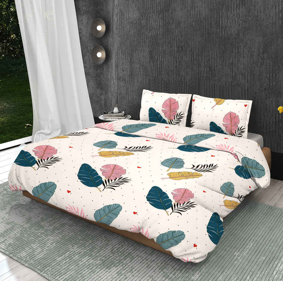 Dream Living 115 GSM Double Bedsheet Set |220 x 250 cm| With 2 Pillow Covers