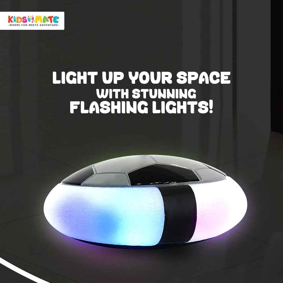 Kidsmate Hover Football with LED Lights & Foam Bumper - Indoor Soccer Toy - Grey