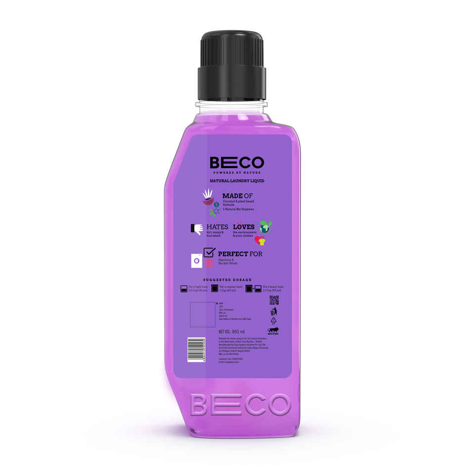 Beco Front Load Laundry Detergent Liquid (960ml) & Beco Natural Floor Cleaner Liquid (1L) Combo