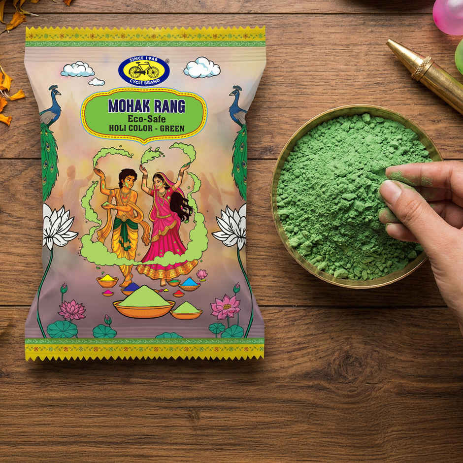 Mohak Rang Eco-Safe Holi Colour Green | Cycle
