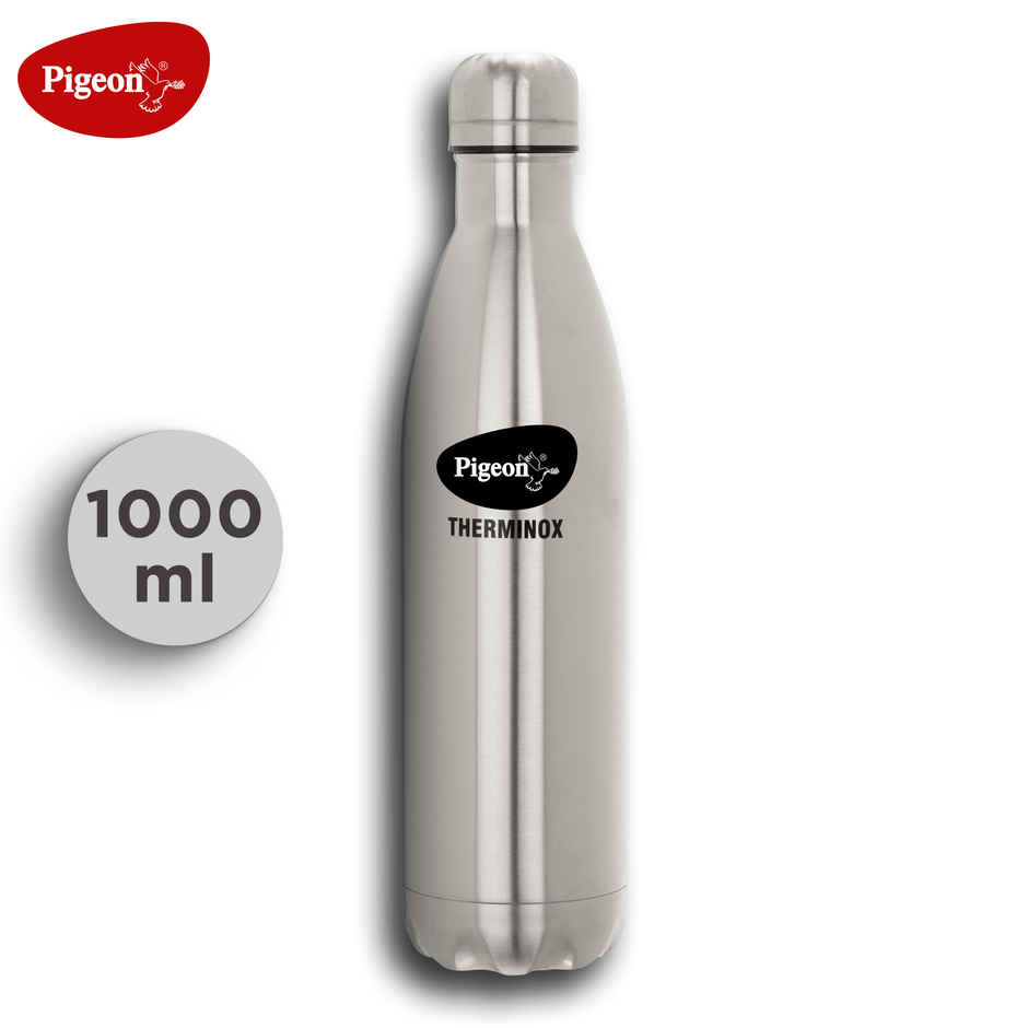 Pigeon Stainless Steel Vacuum Bottle | Silver | 1 L