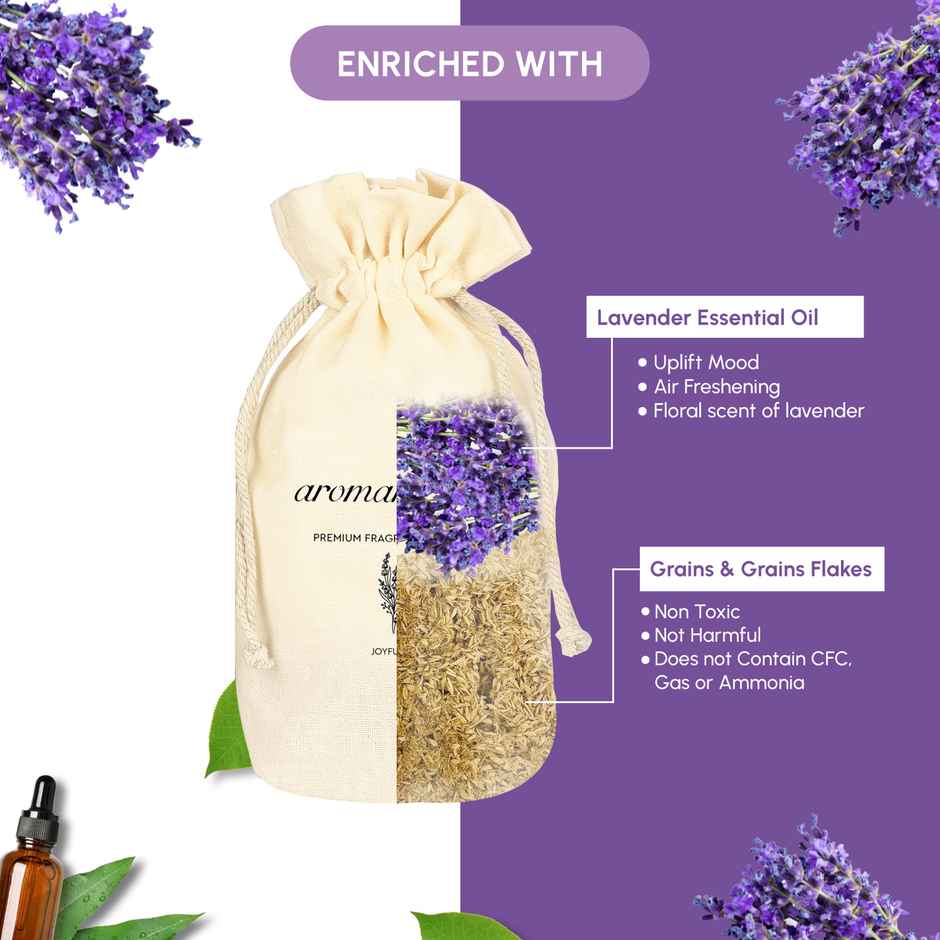 Aromahpure Premium Car Perfume Fragrance Flakes - Joyful Lavender | Last Upto 30 days Combo