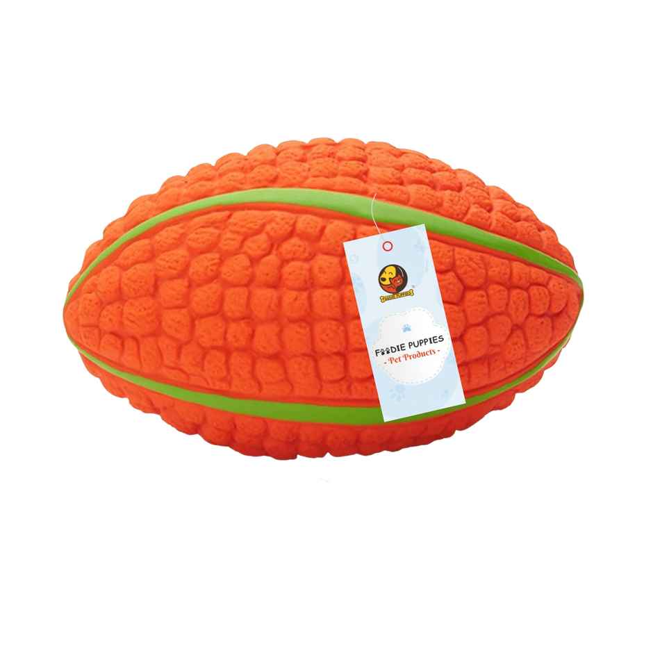 Foodie Puppies Latex Squeaky Dog Toy | Corn Rugby | Large