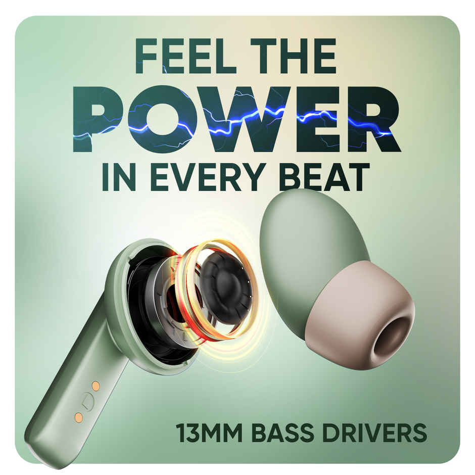 Mivi DuoPods Sync TWS, 60H Playtime, 13mm Drivers, AI ENC Calls, IPX4, BT 5.3