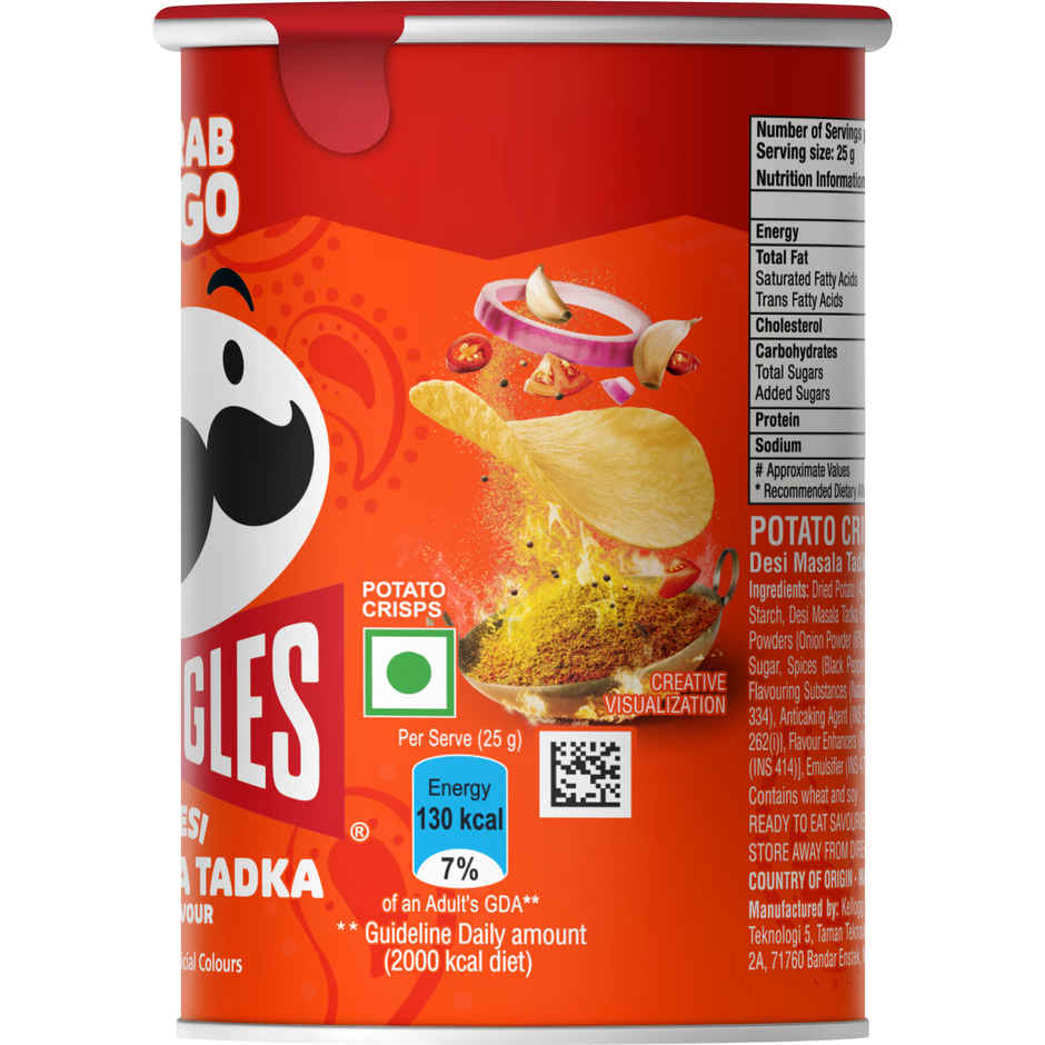 Kellogg's Pringles Potato Chips Desi Masala Tadka Flavour