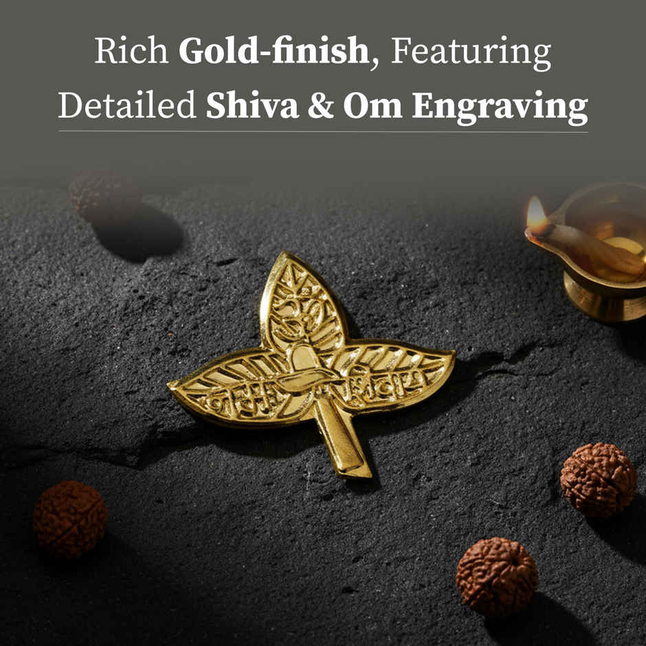 Gold-Plated Belpatra Leaves | Puja & Sacred Offering for Lord Shiva | Cycle