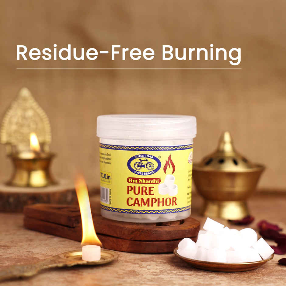 Cycle Pure Om Shanthi Camphor Round Tablets Jar | Natural & Residue-Free