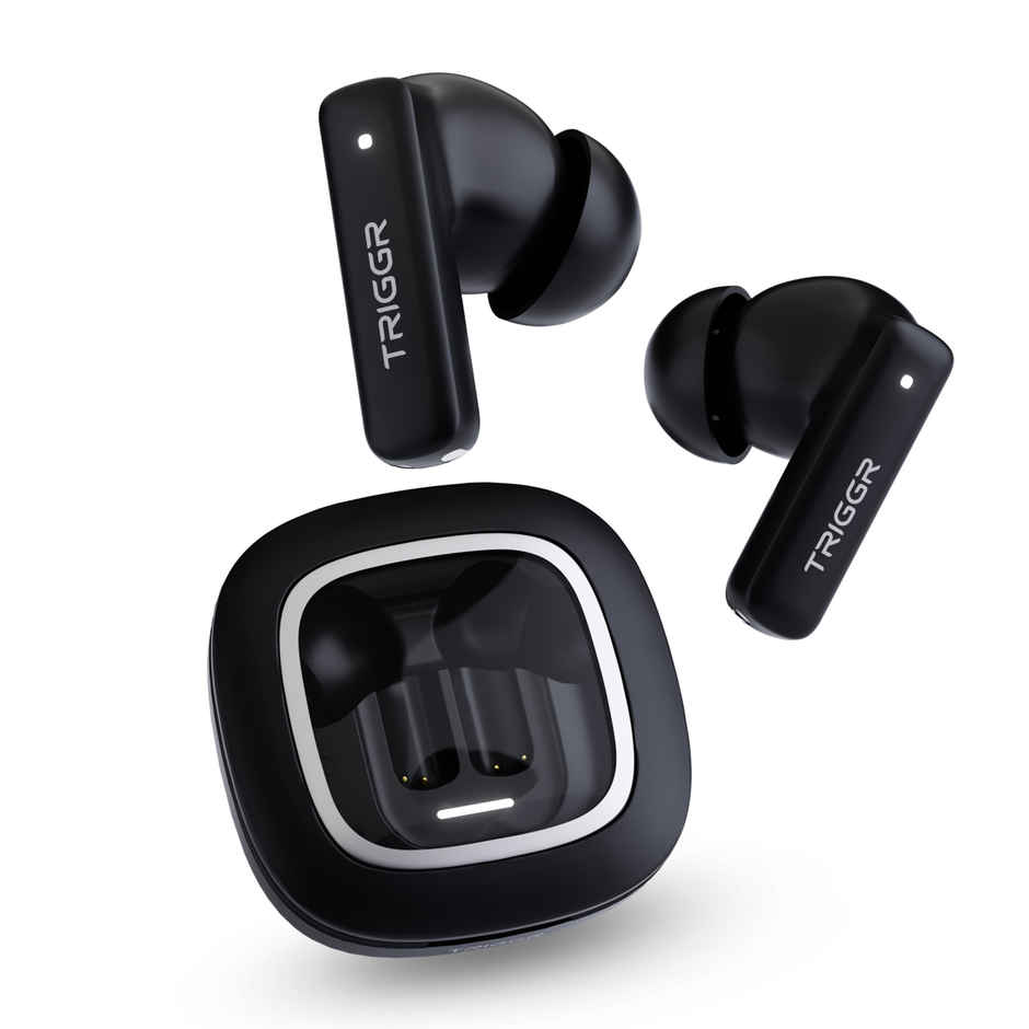 Triggr Earbuds Apex S1 | Dual Pairing | 100 Hr | Quad Mic ENC | Rapid Pair | Midnight Black