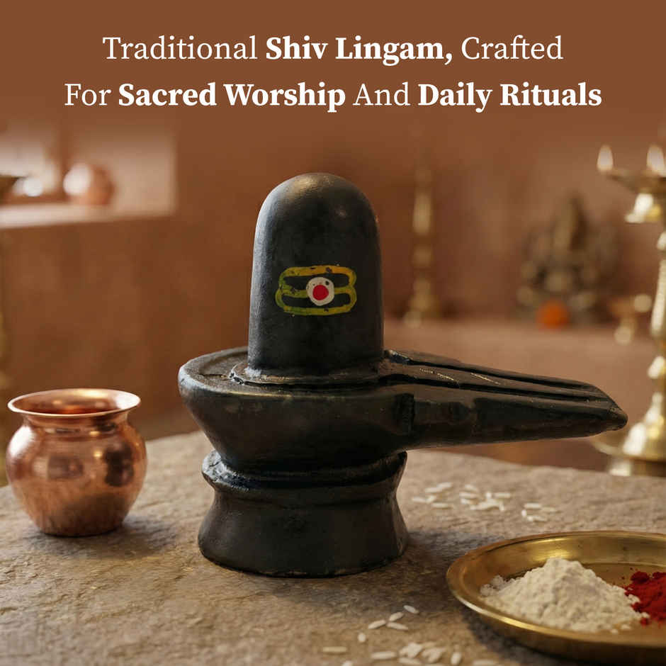 Black Stone Shivling | Mahadev Idol for Home Temple | Cycle