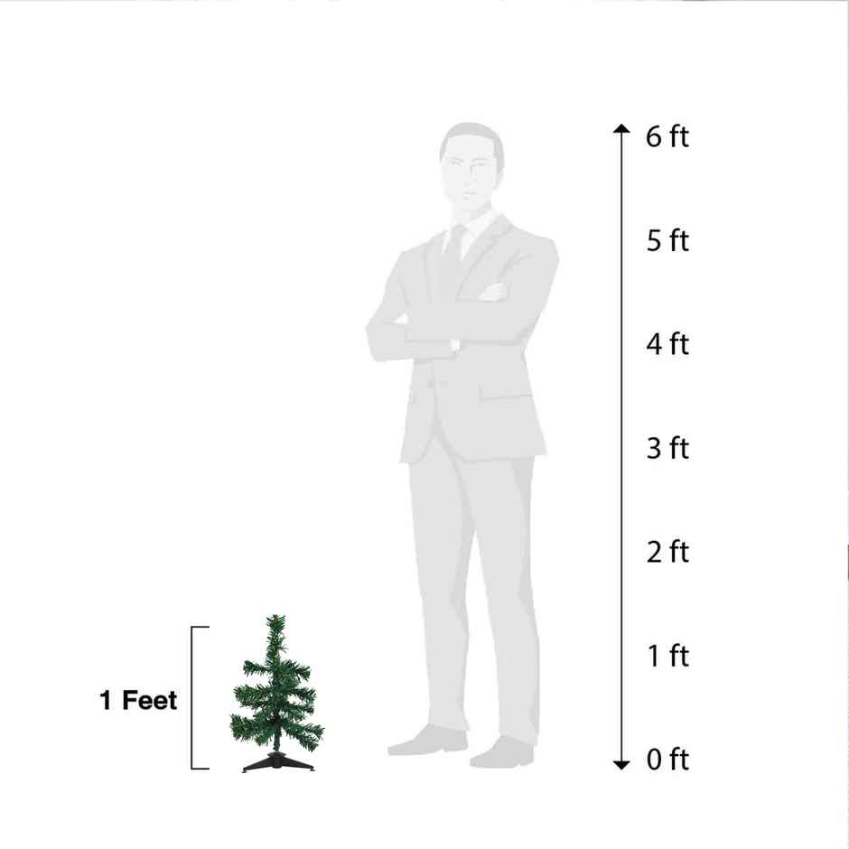 Christmas Tree | 1 ft | with Solid Plastic Base | Christmas Decor | Durable Decor | Party Propz